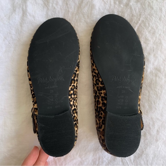 Petit Sezane Paula Ballerinas Mary Jane Flats Pony Leopard Print Toddler Kids - Picture 8 of 10